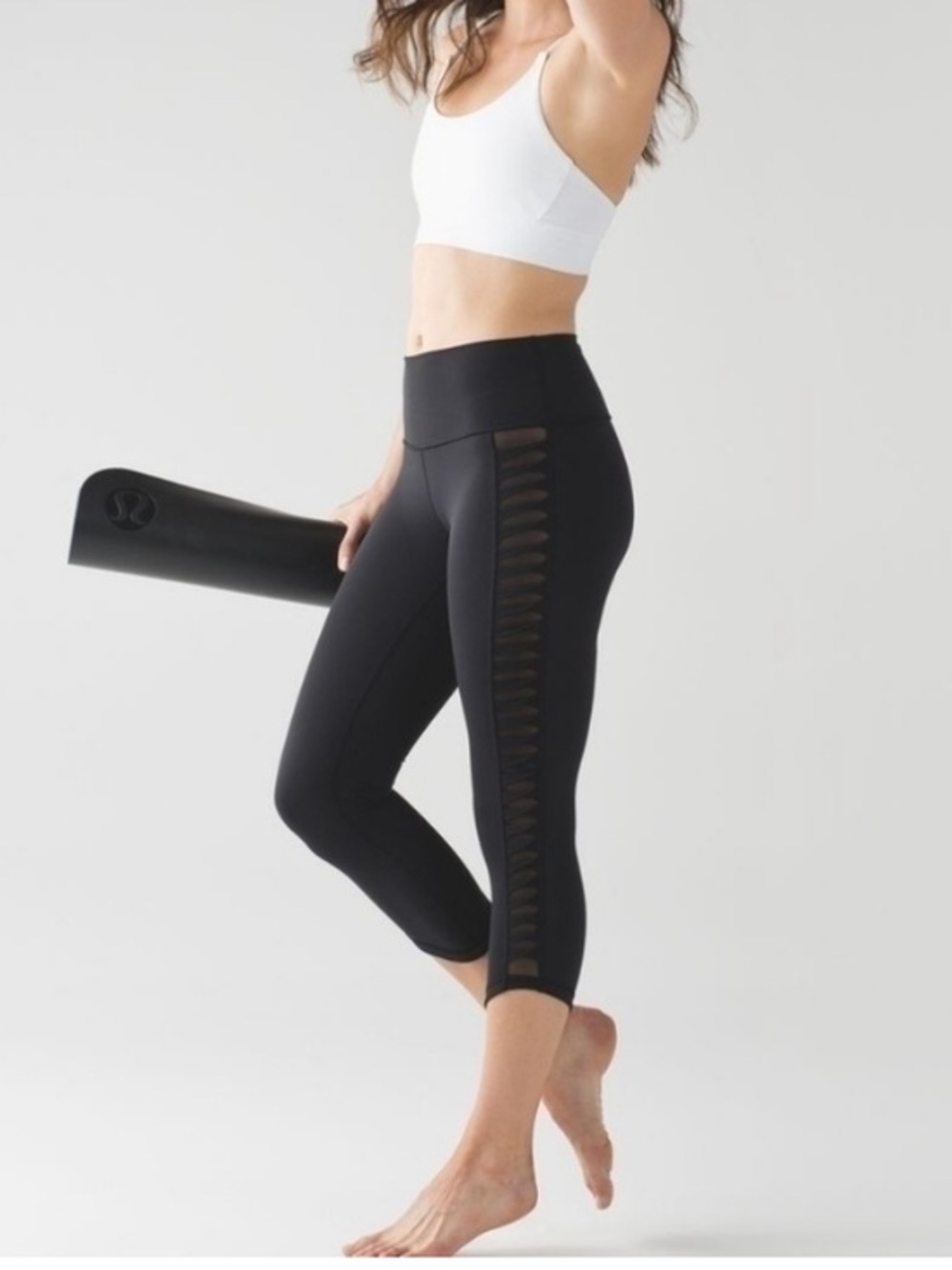 Lululemon Sunshine Salutation Black Crop Legging